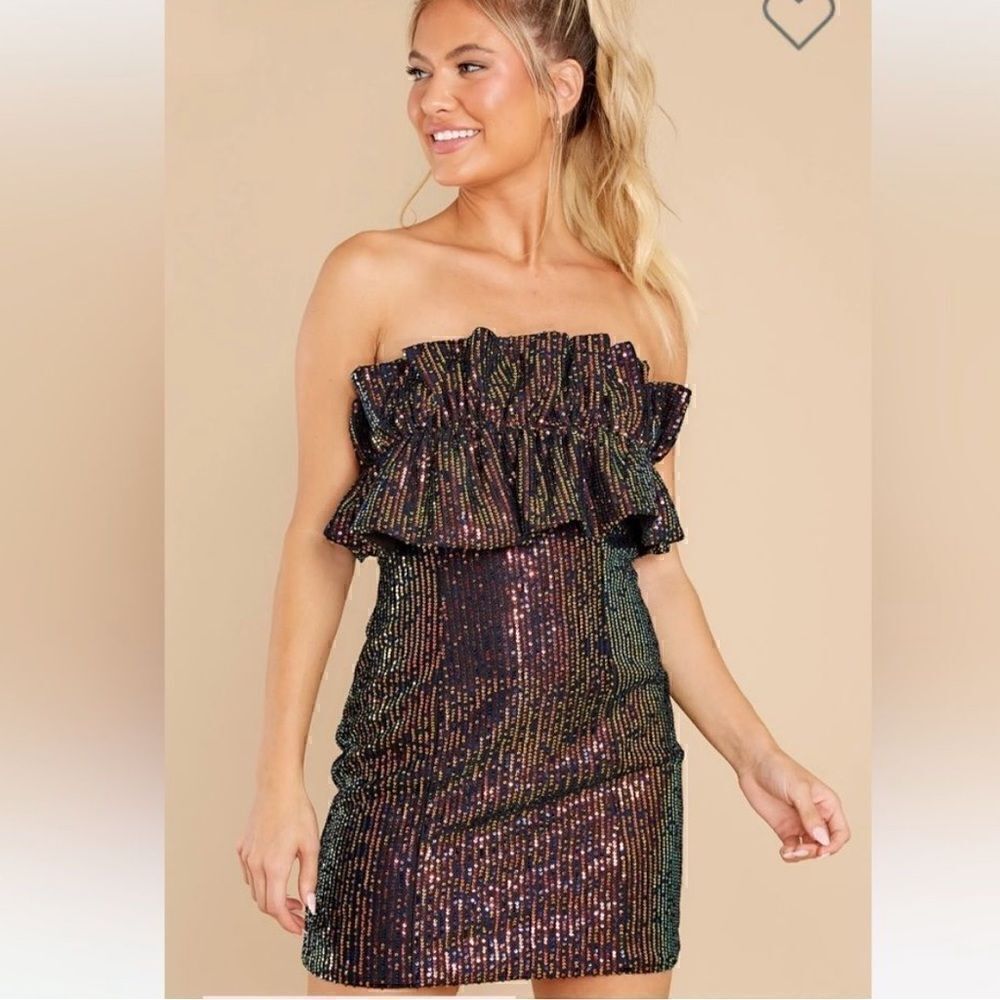 Red Dress Boutique Do+Be Own Your Moment Multicolor Sequin Dress Black S Juniors